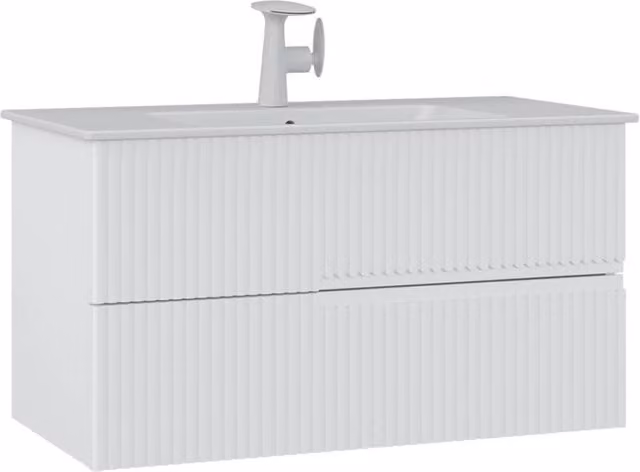 Mobile lavabo Moonlight 90 v2 Hanah Home Bianco opaco L: 91 cm, P: 51 cm, H: 51 cm – 1