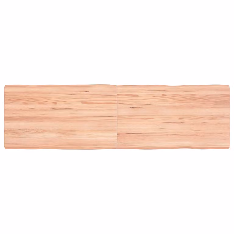 Piano Tavolo in Rovere con Bordo Naturale Marrone Chiaro vidaXL L: 140 cm, P: 40 cm, H: 2,4-4 cm