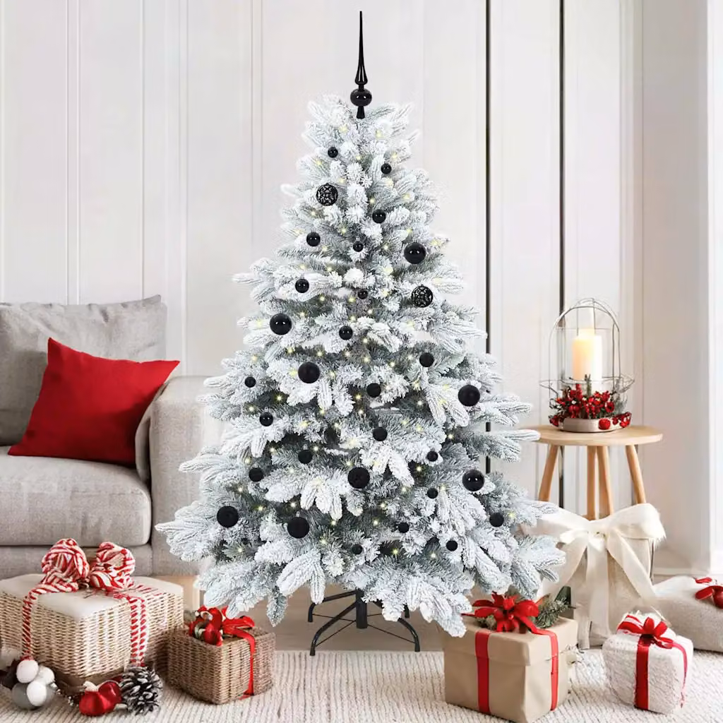 Albero di Natale artificiale bianco vidaXL con 150 LED a luce calda, Altezza: 150 cm, in PE e PVC