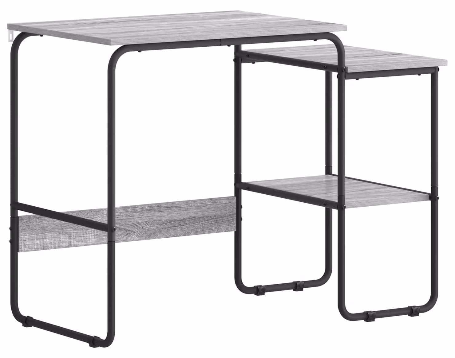 Scrivania con spazio contenitore, colore Sonoma grigio, dimensioni 100 x 50 x 75 cm