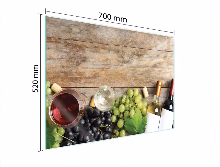 Piastra Di Protezione In Vetro Per Forno 70X52 Legno