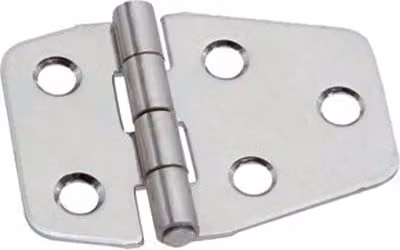 Set di 24 Cerniere Nautiche Valtoce 3372 in Acciaio Inox con Perno Fisso, Colore Argento, L/P/H: 40 x 55 x 1,5 mm