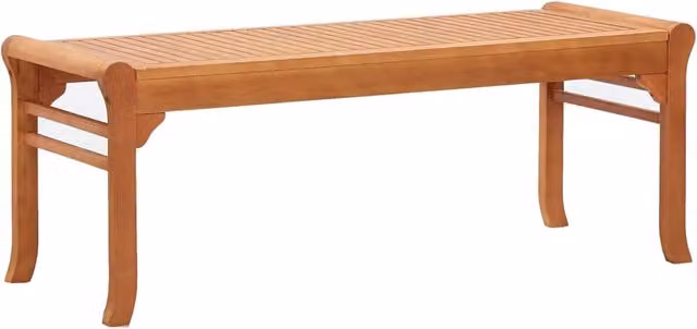 Panchina da giardino a 2 posti in legno di eucalipto marrone per esterni e terrazzi, Larghezza: 120 cm