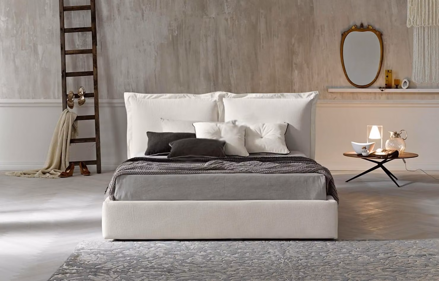 Modernes Design Hotel Bett XXL Betten Luxus Stil Doppel Textil 180x200cm Stoff