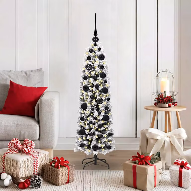 Albero di Natale artificiale moderno vidaXL verde con 150 LED luce bianca calda, Altezza: 120 cm