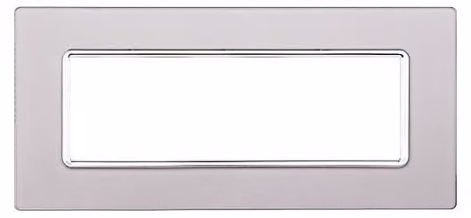 Placca compatibile Bticino Matix 6 moduli vetro colore argento