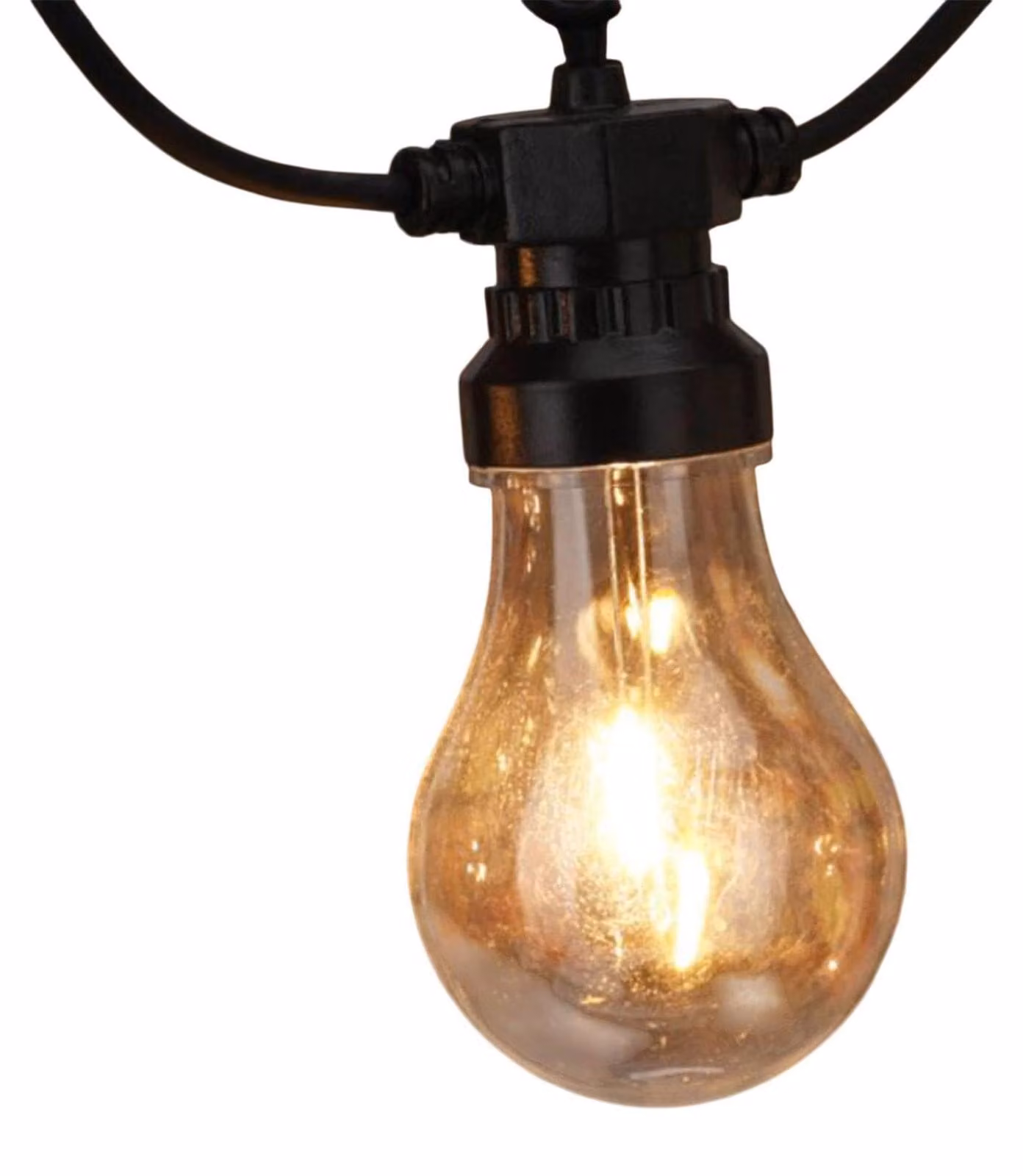 Catena luminosa con 20 LED bianco caldo, lunghezza 5 metri, colore nero