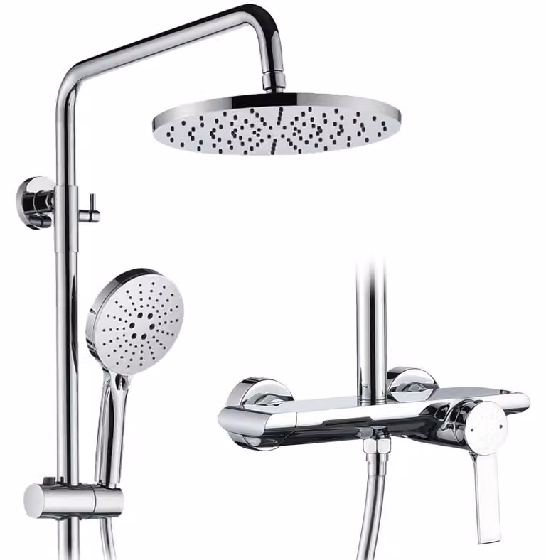 Sistema doccia da 260 mm, soffione a pioggia, 4 modalità, cromo, set completo
