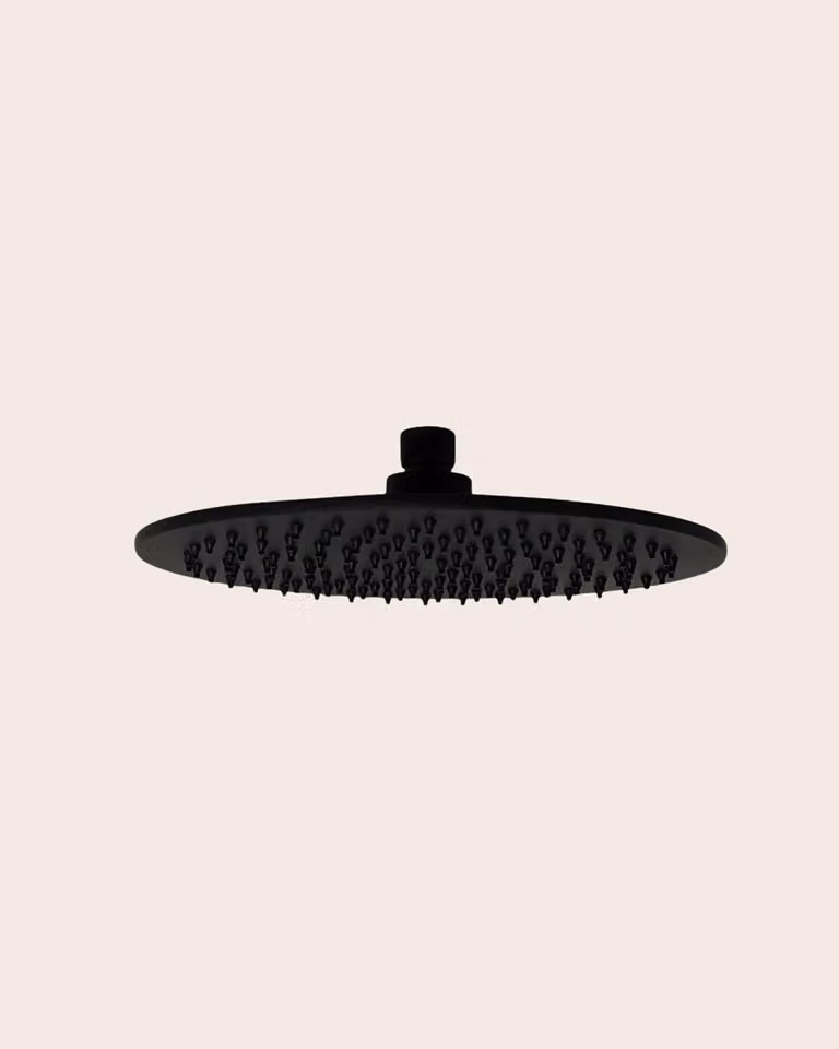 Soffione doccia 25 cm Smart tondo nero opaco