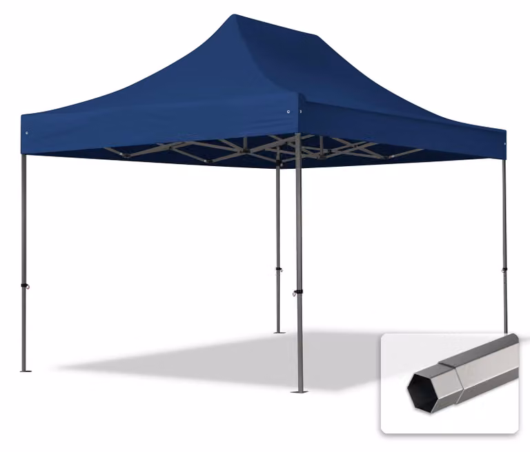 TOOLPORT 3x4,5m gazebo pieghevole, PREMIUM acciaio, blu