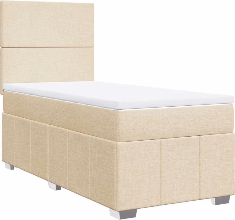 Giroletto a Molle con Materasso Crema 90x200 cm inTessuto