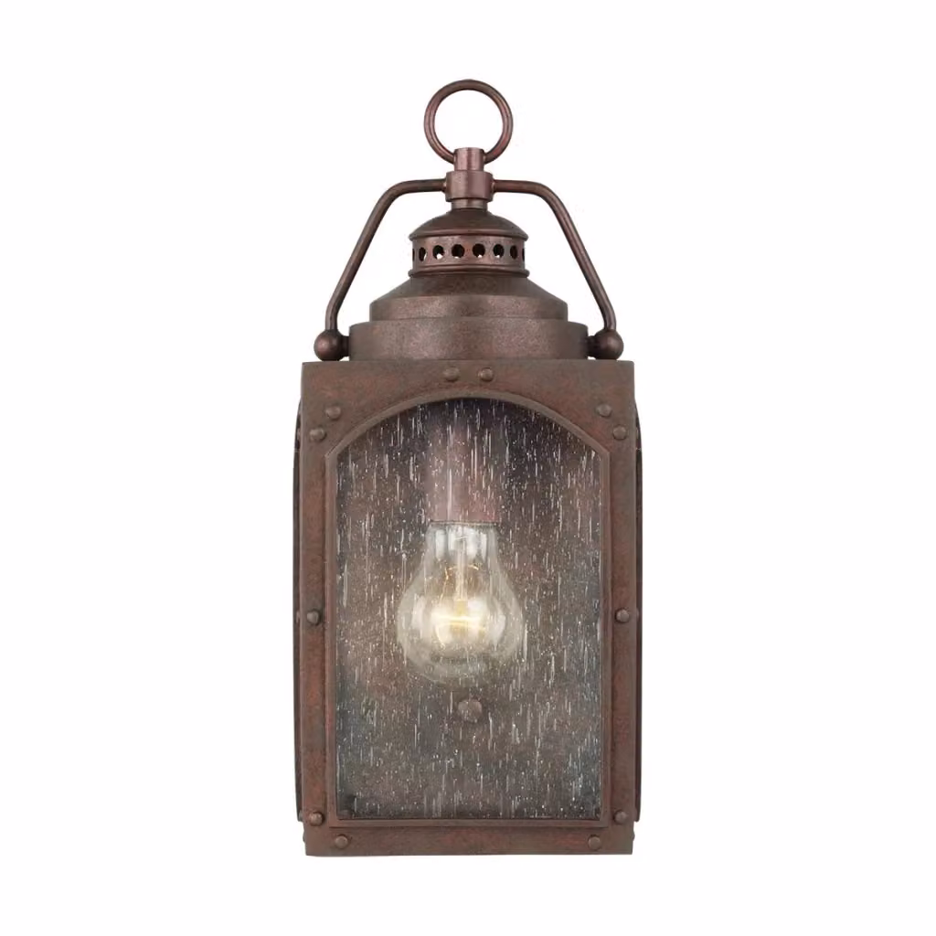 Applique esterna Randhurst Feiss in rame ossidato con vetro trasparente, attacco E27 60W, protezione IP44 per giardino e terrazza – 2