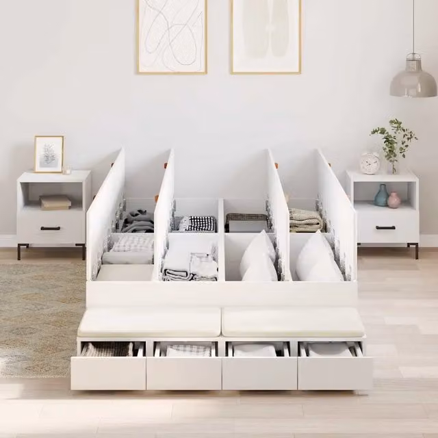 Struttura letto con contenitore con cassetto Bianco 120 cm 3335629