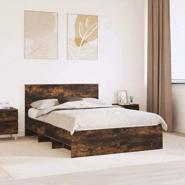 Struttura del letto-Giroletto Rovere fum¨¦ 150 x 200 cm Legno multistrato 990649