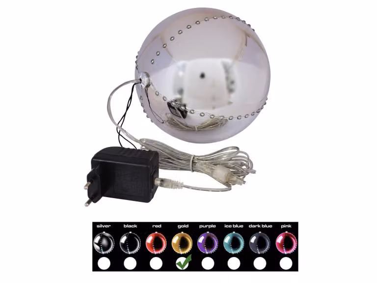 EUROPALMS Palla di neve LED 15 cm, oro