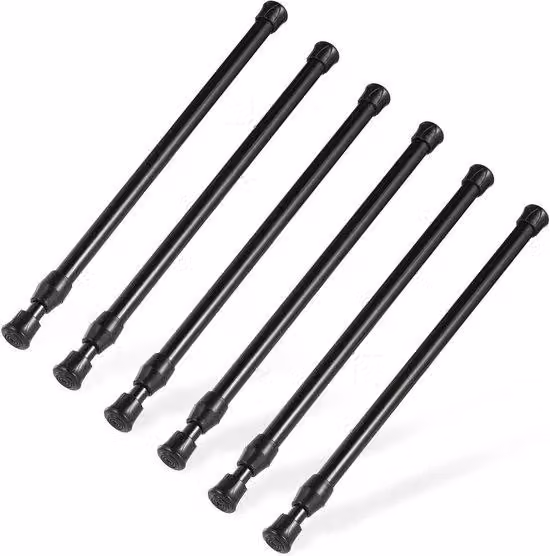 Barre regolabili, lunghezza 25-40 cm - confezione da 6 pezzi - colore nero