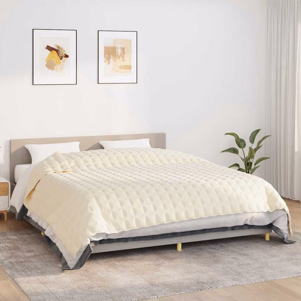 Coperta Ponderata vidaXL in Microfibra Beige, L 235 cm x P 290 cm, 11 kg