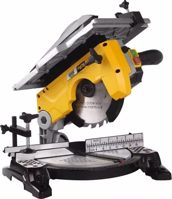 Troncatrice per legno Femi gialla da banco in alluminio