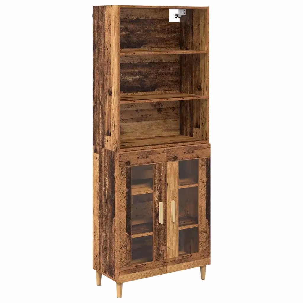 Credenza moderna in legno e MDF marrone vidaXL L: 69,5 cm, P: 32,5 cm, H: 180 cm – 2