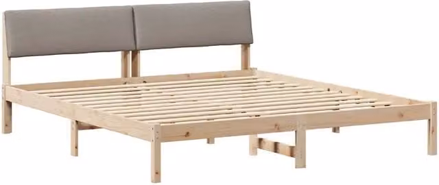 Letto matrimoniale | Letto per adulti | Struttura del Letto con testiera Marrone e taupe 200 x 200 cm