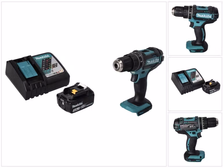 Trapano a percussione a batteria Makita DHP 482 RF1 18 V 62 Nm + 1x batteria ricaricabile 3,0 Ah + caricabatterie