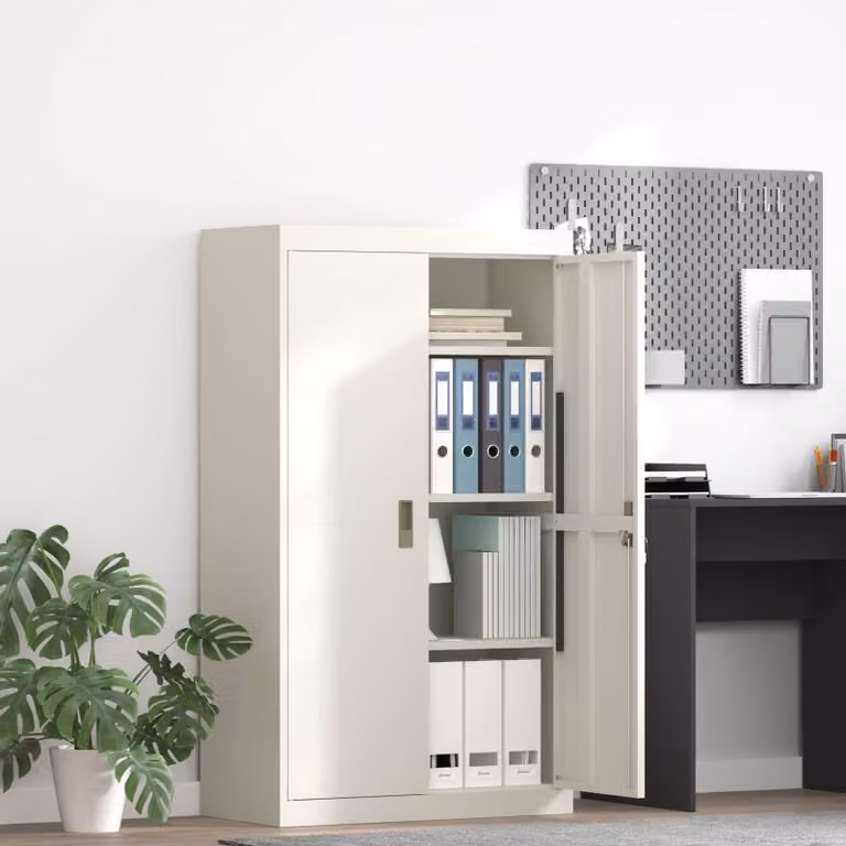 vidaXL Armadio Bianco 80 x 40 x 140 cm Acciaio