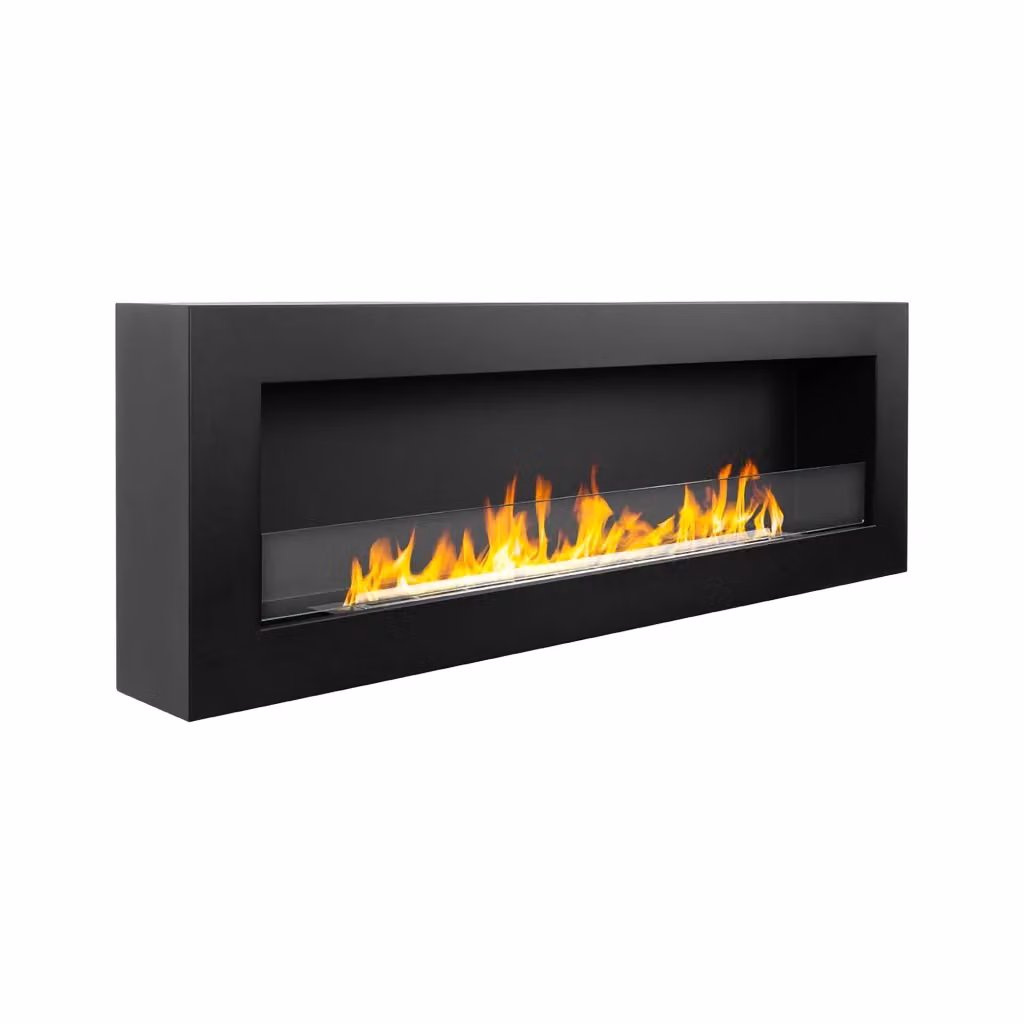 Caminetto a bioetanolo Praiano DMORA colore nero L 120 cm x P 15 cm x H 40 cm con capacità 1.25 lt – 2
