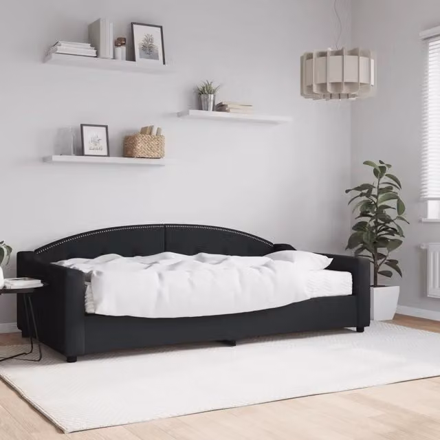 Divano Letto Moderno vidaXL con Materasso Nero per Soggiorno e Camera da Letto – 1