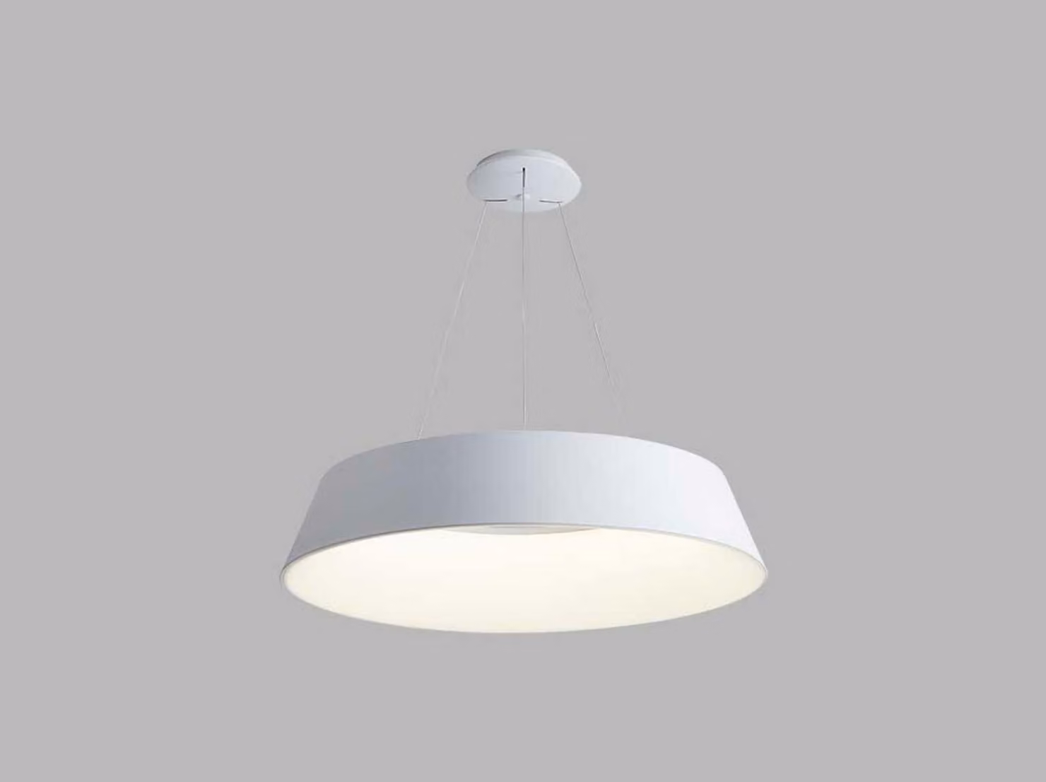 Apparecchio a sospensione rotondo KATY, Variante: Ø 780 x 180 x 2500 mm, 80 W, 4400 lm, bianco