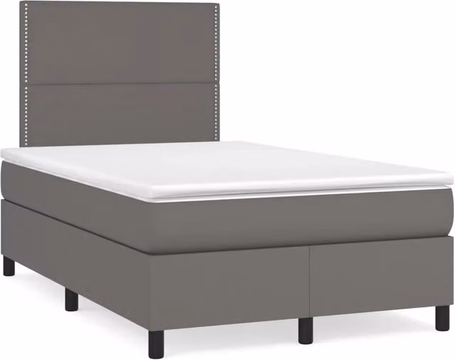Letto con Giroletto a Molle, Materasso Ibrido e Illuminazione LED vidaXL, Grigio, L/P/H: 120 x 200 cm