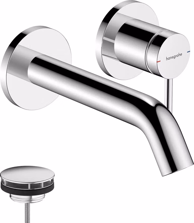 hansgrohe Tecturis S WTM Set F da incasso a 2 fori 165 mm bocca cromata, 1 pz.