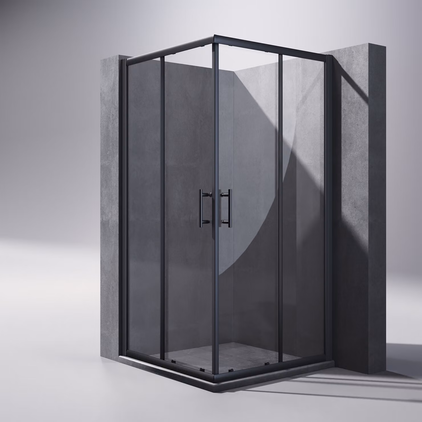 SONNI 80x80x195cm nero angolo doccia porta scorrevole cabina doccia doppia porta doccia ingresso angolare ESG vetro doccia cabina doccia