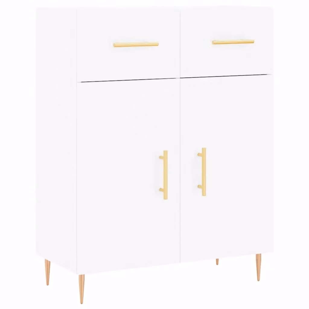 Credenza bianca moderna vidaXL a parete in legno e metallo L: 69,5 cm, P: 34 cm, H: 90 cm – 2