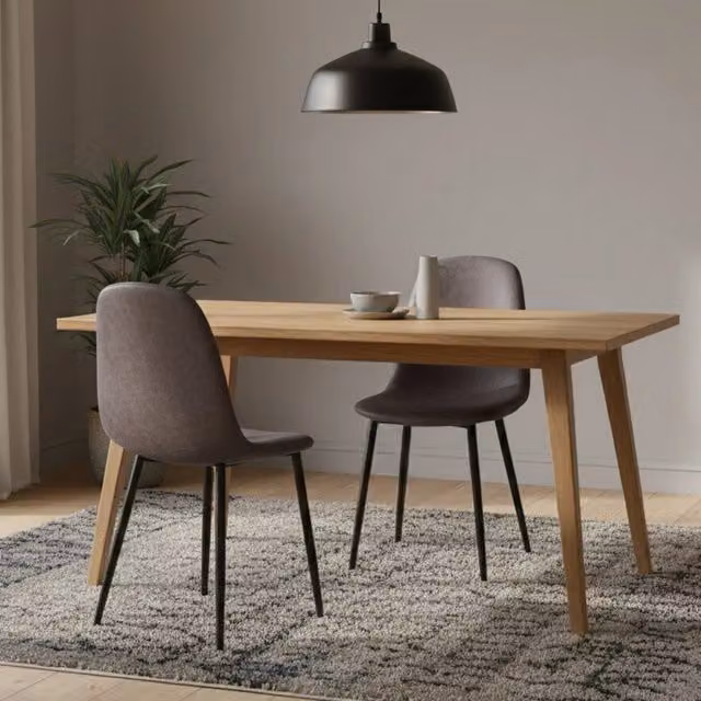 Set di 2 sedie Cerda DMORA in ecopelle grigia con struttura in metallo per cucina e sala da pranzo – 1