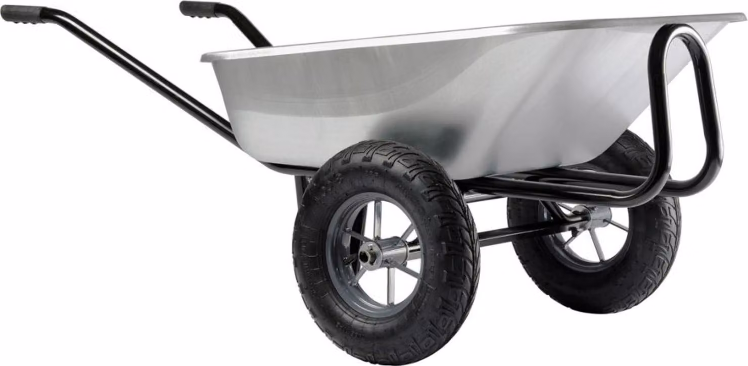 Carriola Expert Twin zincata 150 L, ruota pneumatica