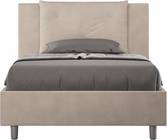 Letto 1 Piazza e Mezzo Appia GIORDANOSHOP con Rete in Microfibra Beige Sabbia L/P/H: 120 x 200 cm – 1
