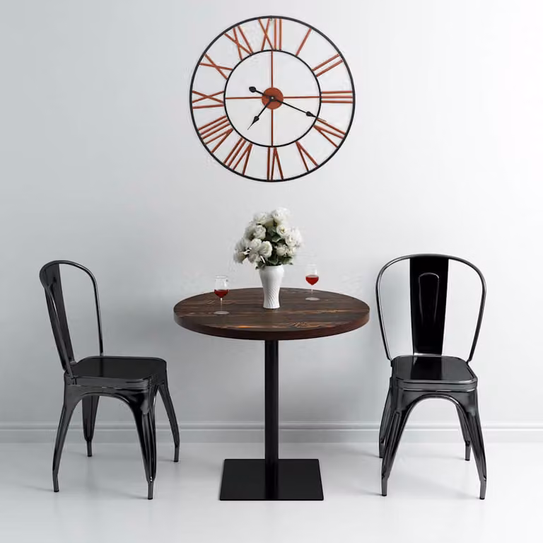 Orologio da Parete Analogico Round vidaXL in Metallo Rosso e Nero, Diametro: 58 cm