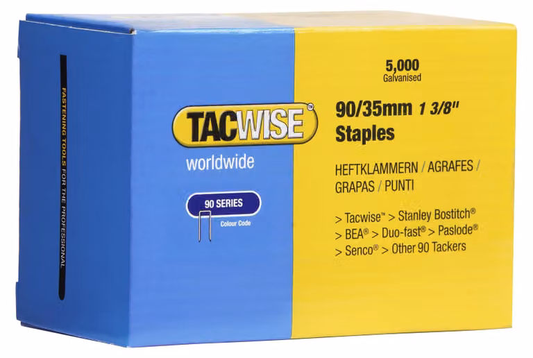 TACWISE 310 Morsetti posteriori stretti 90/35 mm zincati, 5.000 pezzi