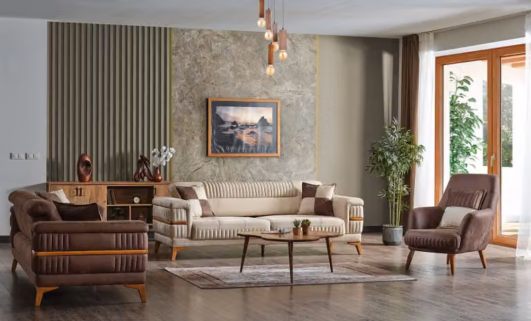 Designer Sofagarnitur 3+3+1 Sitzer Couch Polster Sitzgarnitur Set Luxus