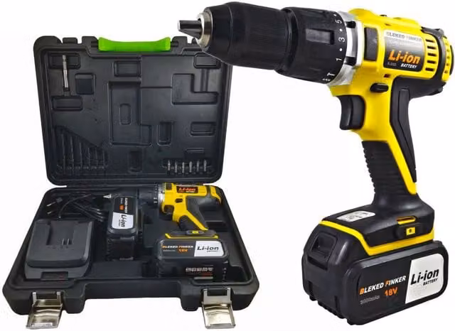 Trapano Avvitatore con Percussione Cordless Trade Shop Bleked-finker Egcd18v 18V 3Ah Li-ion Giallo