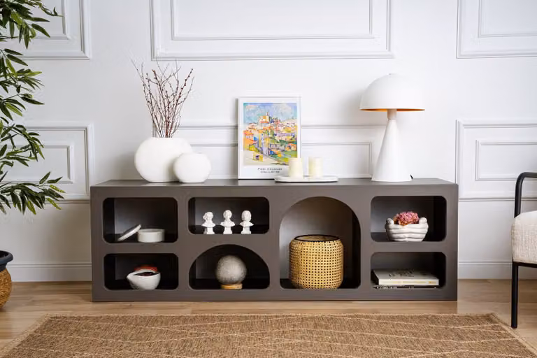 Skye Decor, consolle (3 elementi), colore antracite, 100% melaminico | Pannello di particelle truciolare rivestito al 100% in melaminico