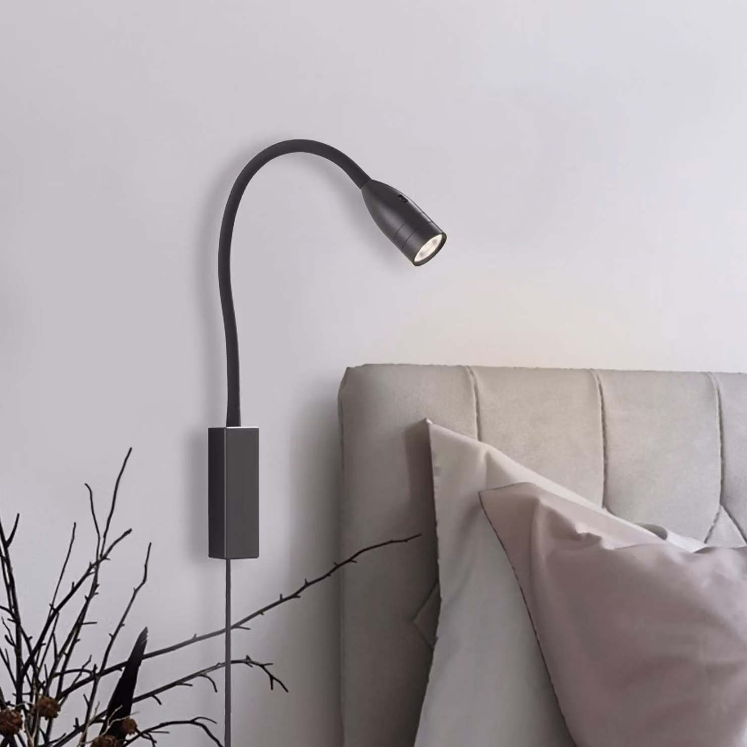 FISCHER & HONSEL Applique da parete a LED Sten, dimmerabile, Nero, Soggiorno / Sala da pranzo, Metallo, Moderno, Applique a LED