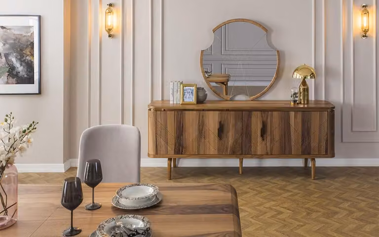 Sideboard Spiegel Wohnzimmer Designer Luxus Kommoden Modern Braun