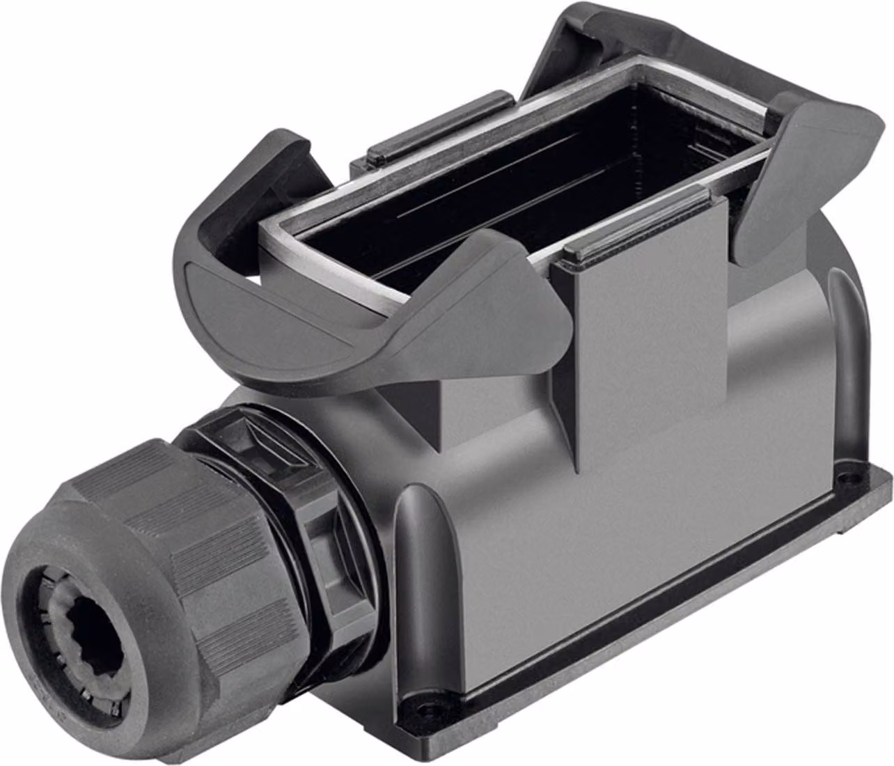 "Han ECO Mod. 16 Custodia di base con pressacavo, 1xM40 uscita cavo laterale, con 2 traverse"
