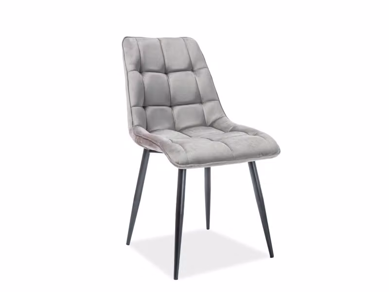 Sedia Plaid in velluto - grigio/nero
