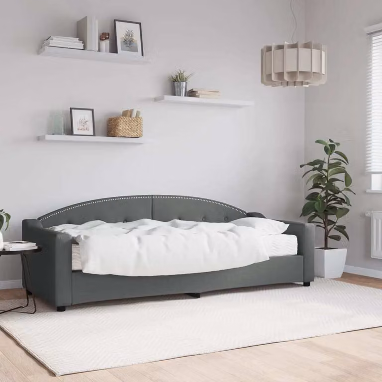 Maison Exclusive - Divano letto con materasso, grigio scuro, 80x200 cm, tessuto