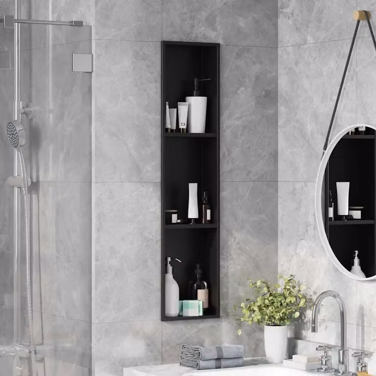 Nicchia per doccia DESIGN IN in acciaio inossidabile nero L: 90 cm, P: 20 cm, H: 9,5 cm CFW9844959