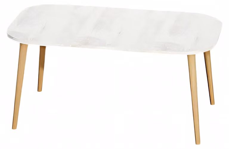 Eleganter weißer Couchtisch aus Holz im minimalistischen Design