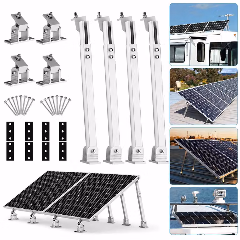 Supporto per pannelli solari, struttura di montaggio fotovoltaica, supporto a terra per moduli solari, impianto solare da balcone, tetto piano
