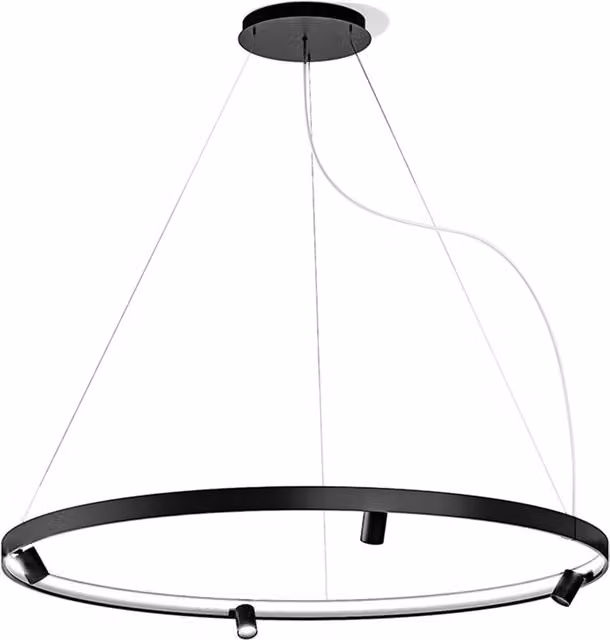 Lampada a sospensione LED Panzeri Arena, regolabile in altezza e dimmabile, disponibile in bianco, nero, bronzo o oro/ottone